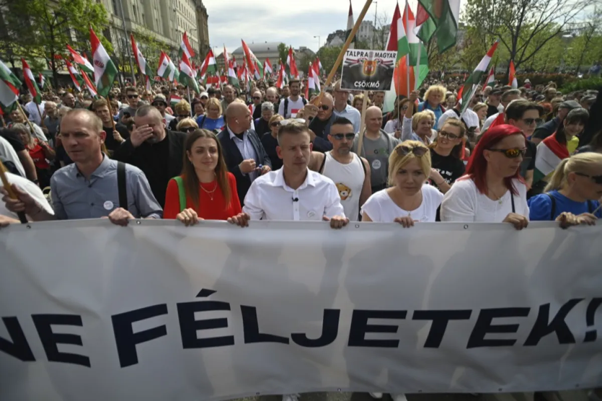 Protest antiguvernamental în Ungaria înaintea alegerilor de luna viitoare