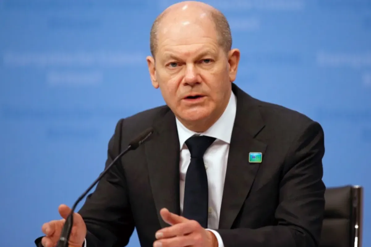 Cancelarul german Olaf Scholtz susține o conferință de presă în timpul summitului Uniunea Europeană - Uniunea Africană, la Bruxelles, Belgia, 18 februarie 2022.