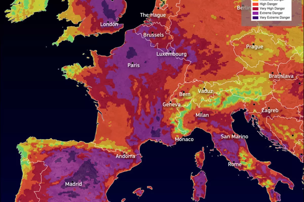 Peste o mie de morți în Europa din cauza caniculei și a incendiilor de vegetație