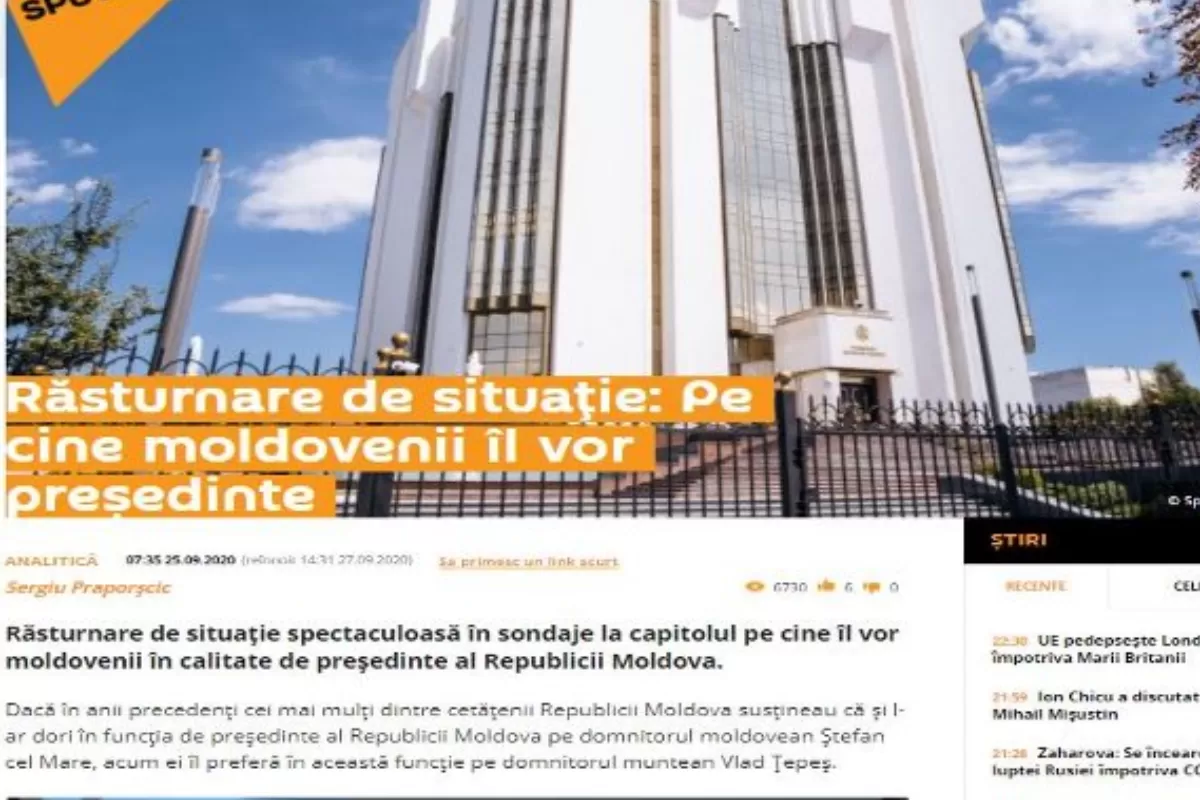 Moldovenii își doresc un președinte ferm și dur ca Vlad Țepeș