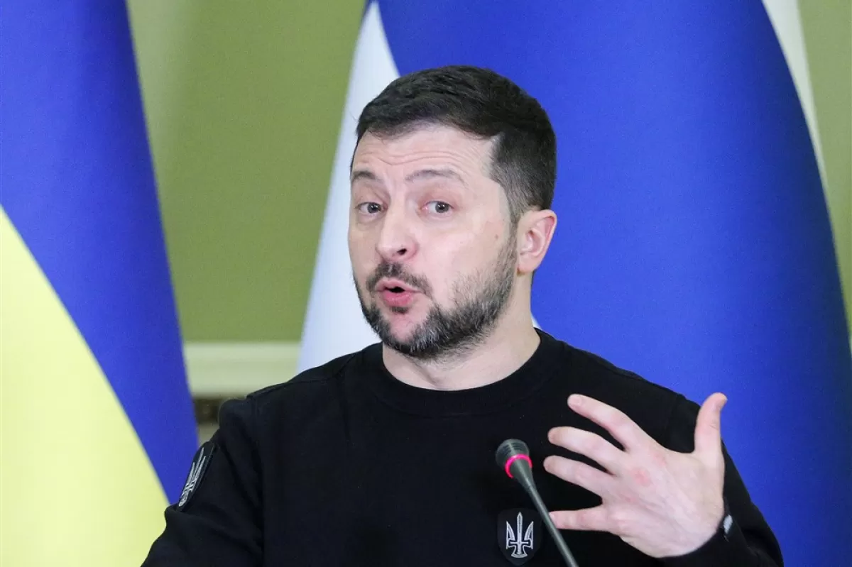 Președintele ucrainean Volodymyr Zelensky la Kiev, Ucraina, 10 martie 2023.