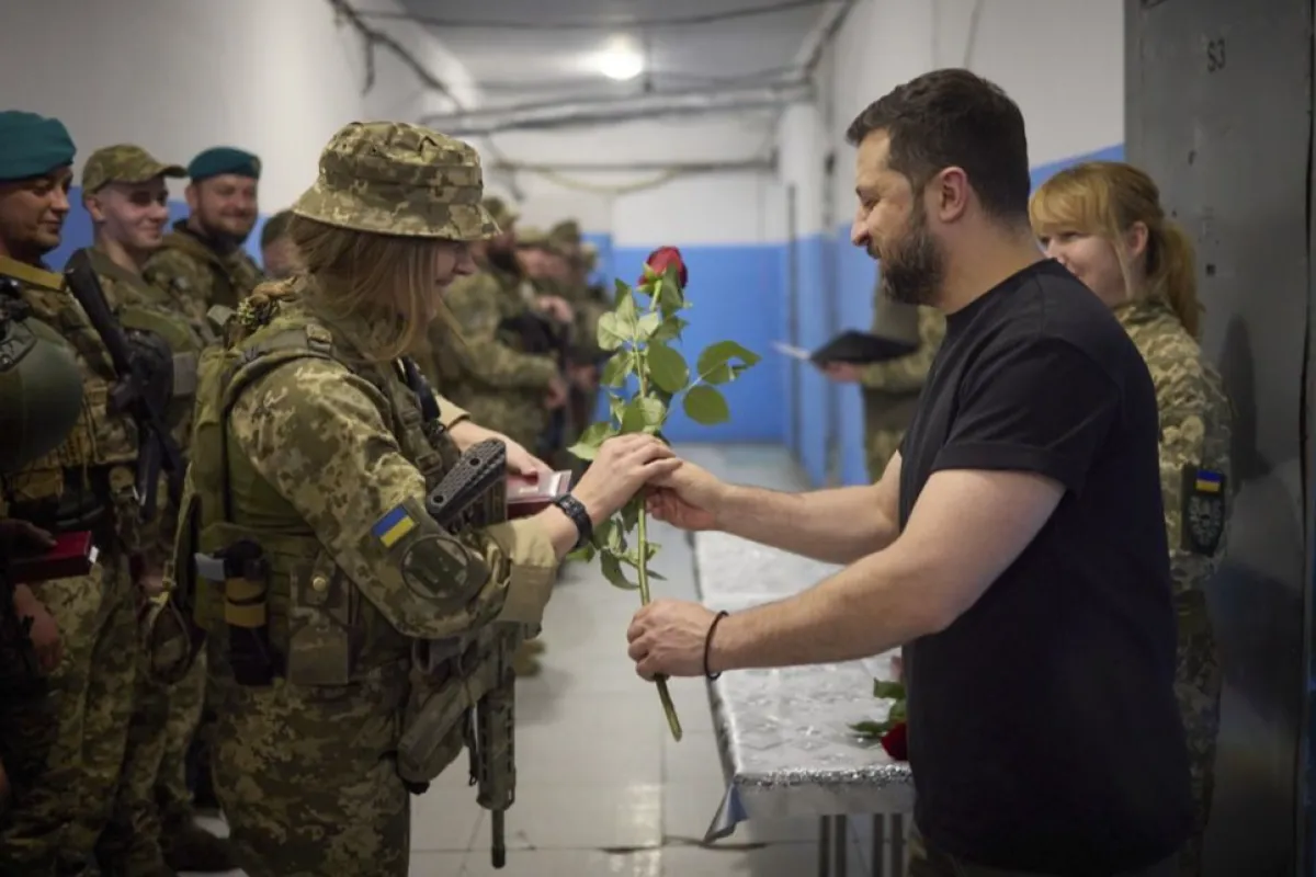 Președintele ucrainean, Volodimir Zelenski, a vizitat linia frontului