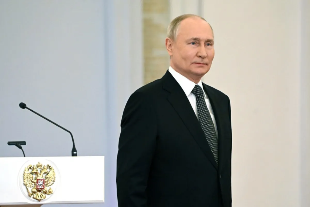 Președintele rus Vladimir Putin participă la o ședință extinsă a Consiliului Ministerului rus al Apărării la Centrul de control al apărării naționale din Moscova, Rusia, 19 decembrie 2023.