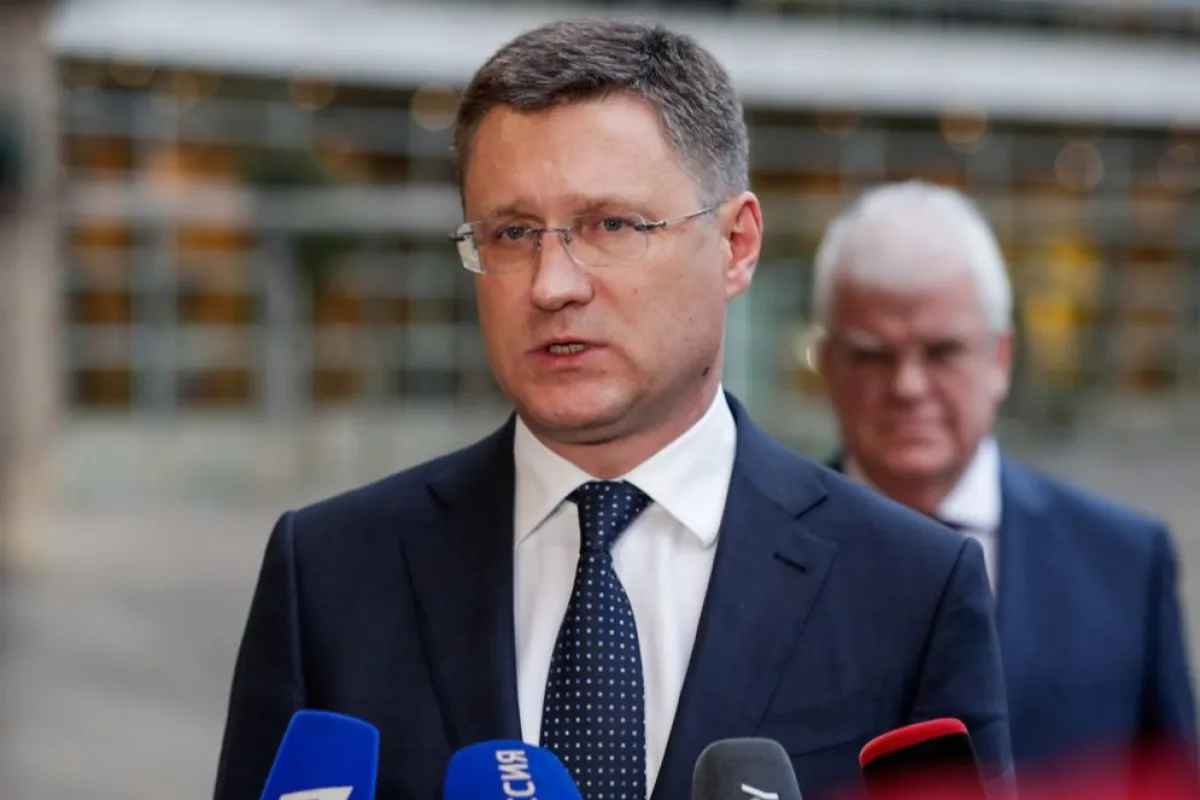 Ministrul rus al Energiei, Alexander Novak, vorbește presei după discuțiile trilaterale privind gazele dintre Uniunea Europeană, Rusia și Ucraina, la sediul Comisiei UE din Bruxelles, Belgia, 28 octombrie 2019.