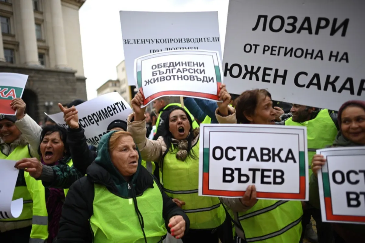 Fermieri bulgari protestează la Sofia în fața guvernului