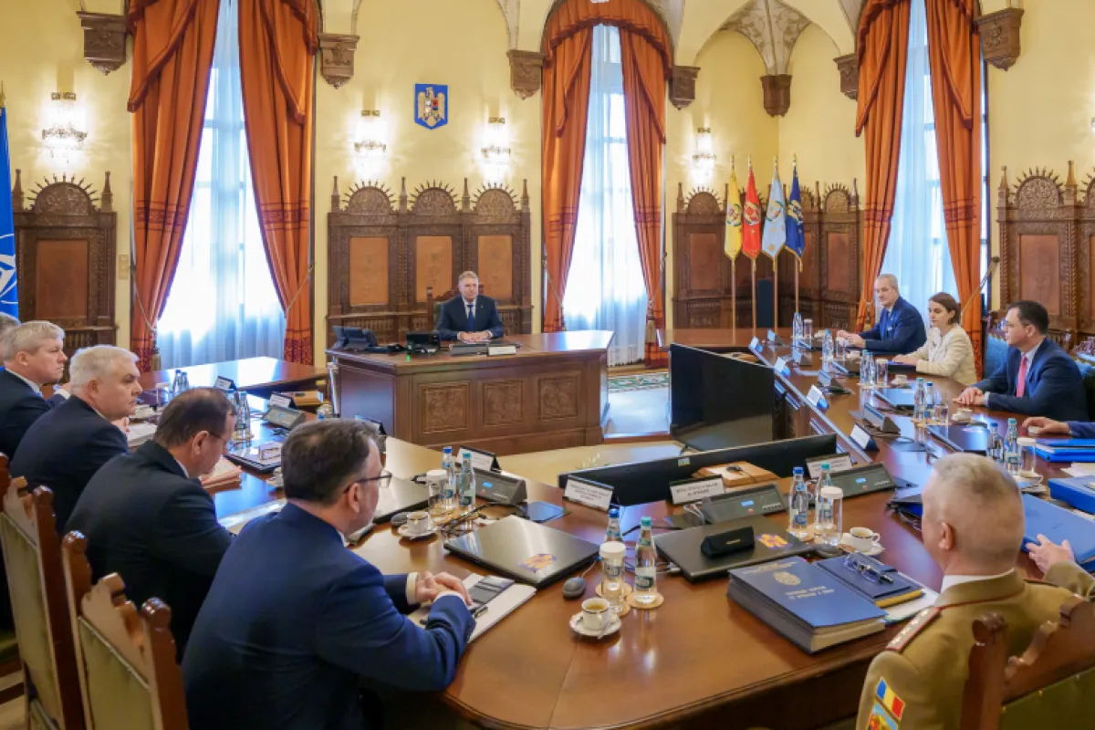 Imagine din timpul ședinței CSAT al României, care a avut loc la Palatul Cotroceni din București, România, 21 Februarie 2024.