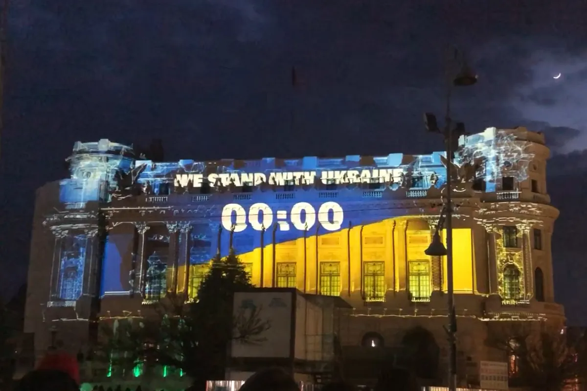 Doi ani de război: Fațada Parlamentului României va fi luminată în culorile drapelului ucrainean