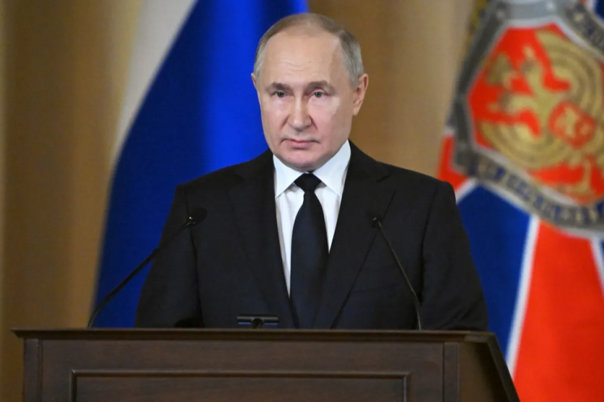 Președintele rus Vladimir Putin vorbește în timpul unei reuniuni a conducerii Serviciului Federal de Securitate (FSB), la Moscova, Rusia, 19 martie 2024.