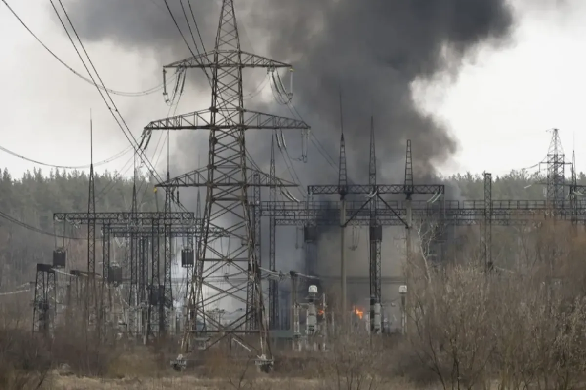 Instalații electrice lovite de rachete în Harkov, Ucraina, 22 martie 2024