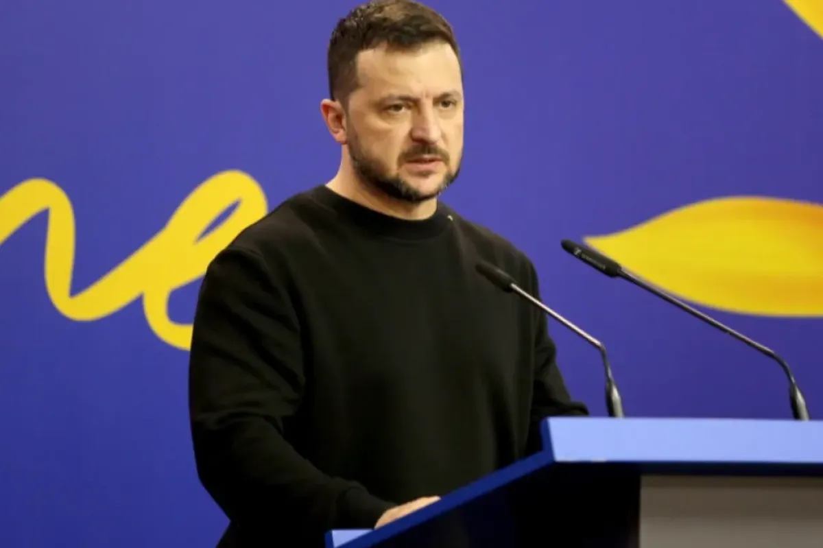 Președintele Ucrainei Volodimir Zelenski la Tirana, Albania, 28 februarie 2024.